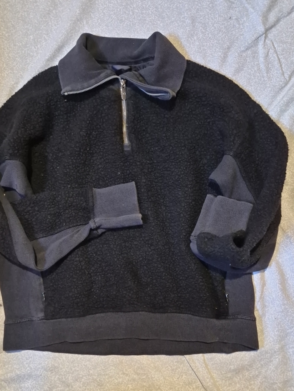 lululemon athletica Black Sherpa Half-Zip Sweater